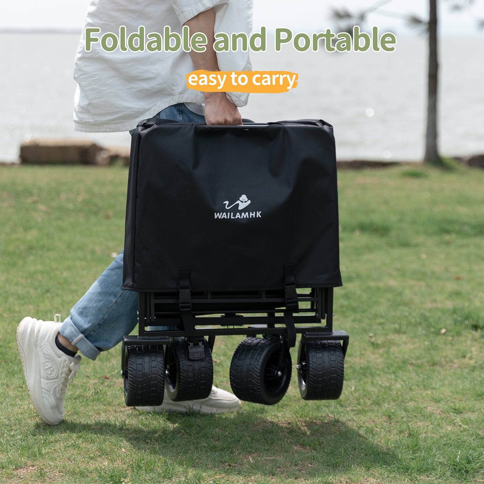 WAILAMHK Folding Wagon All Black Mini Size