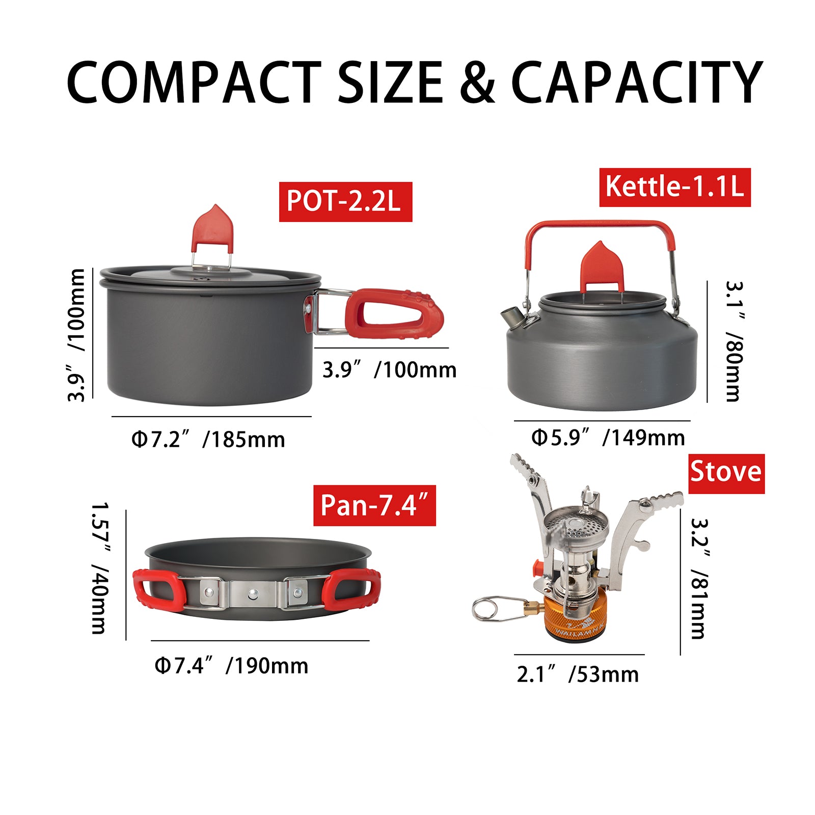 WAILAMHK Camping Cookware Set with Stove