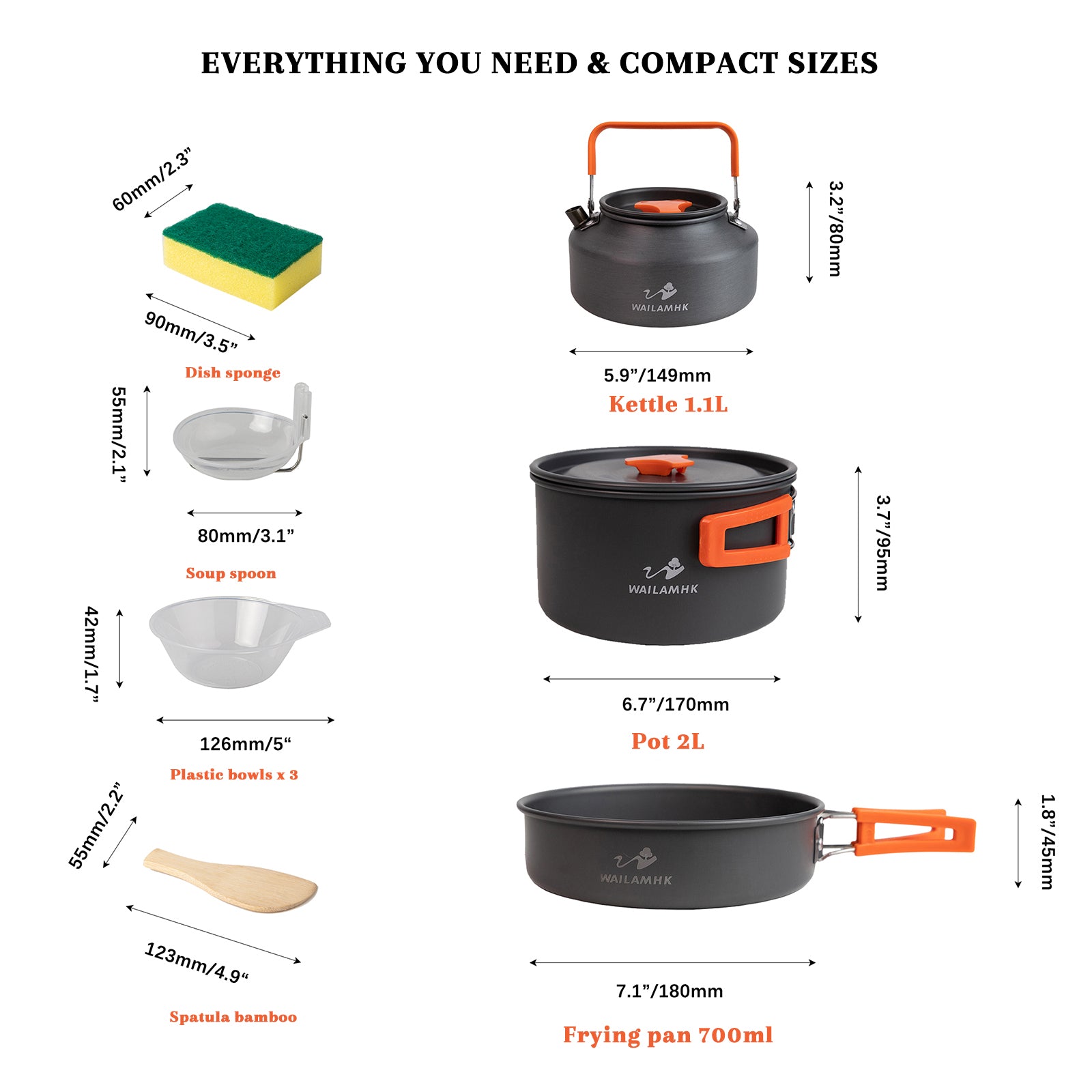 WAILAMHK Camping Cookware Campinggear Pots and Pots Set Equipment