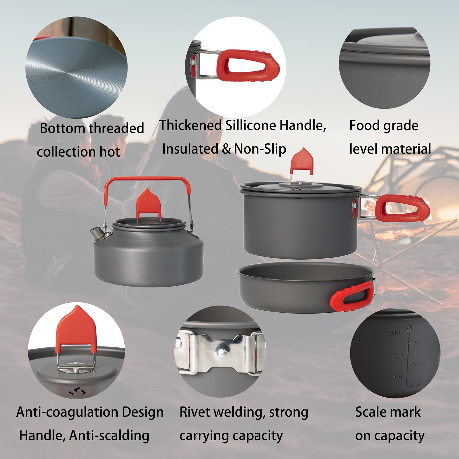 WAILAMHK Camping Cookware Set with Stove