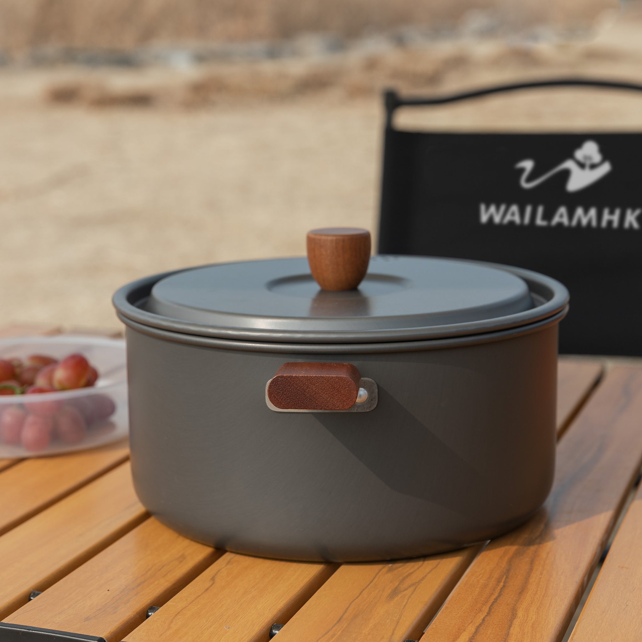 WAILAMHK Wood Handle Outdoor Camping Pot WL-M102